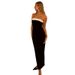2026 Spring/Summer New Cross-Border European American Women's Fashion Elegant Black And White Patchwork Sexy Slim-Fit_ecoleips.com