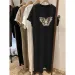 Summer Short Sleeved Dress Women's Korean Ins Butterfly Print Oversized Loose Round Neck DressFashionable Loose Maternity Dress_ecoleips.com