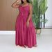 AL349 Women's Sleeveless Bohemian Dress Long Cake Skirt Suspender Design Cross Border European American Summer Fashion_ecoleips.com