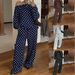 Women's Polka Dot Print Off-Shoulder Long Sleeve Top with Drawstring Trousers European American Style Casual Suit_ecoleips.com