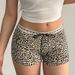 2025s Women's Leopard Print Lace Patchwork High Waist Stretch Hot Pants Sexy Slimming Butt Lifting Casual Trim Shorts_ecoleips.com