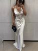 Tossy Sexy Lace Hollow Out Maxi Dress Female Backless Spaghetti Slim V-Neck Hollow Out Commute Dress Summer 2025 Halter Dresses_ecoleips.com