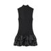 Women's Clothing High Neck Sleeveless Lace Patchwork Dress Slim Fit Short Fashionable Design For Spring/Autumn Summer_ecoleips.com