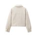 Women's Basic Long-Sleeve Cropped Jacket – Stand Collar, Zip-Up Casual Outerwear (Xs-L, Heather Grey)_ecoleips.com