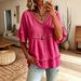 2026 European American Cross-border Spring And Summer New Elegant Casual V-neck Solid Color Short-sleeve Women's_ecoleips.com