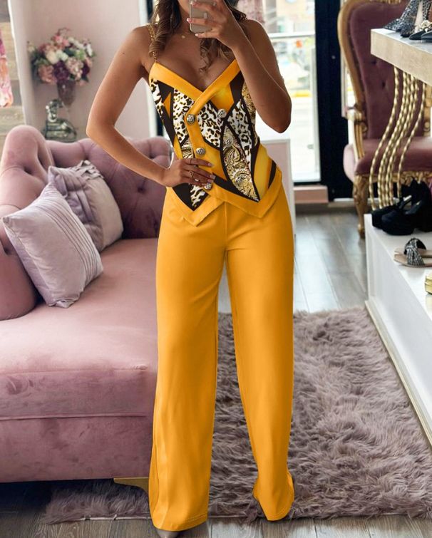 Women's Clothing Fashion Double Breasted Suspender Suit Women's Suit_ecoleips.com