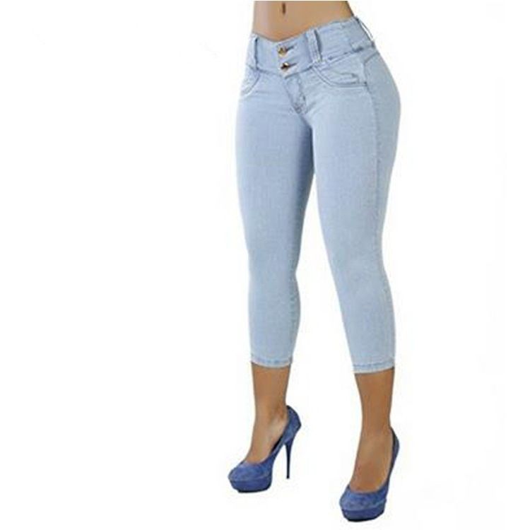Women's Clothing High-Waisted Slim Fit Stretchy Skinny Jeans For Women Hip Lifting Cropped Pants For Formal & Casual For Women_ecoleips.com