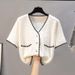 Women’s Clothing Ice Silk Knit Sweater Short Sleeved Cardigan Top For Women, New Style Small Jacket, Short Style Versatile Short Style For Summer_ecoleips.com