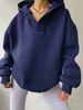 Women's Solid Color Long Sleeve Hooded Sweatshirt Loose Top Autumn Winter Fashion Elegant Casual Polyester_ecoleips.com