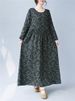 Cotton Long Sleeve Print Floral Vintage Dresses For Women 2025 Autumn Casual Loose Dress Femme Robe Office Lady Elegant Clothing_ecoleips.com