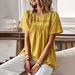 Independent Design And Development Round Neck Patchwork Top 2023 Spring Summer Loose Women's Shirt Solid Color_ecoleips.com