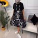 Women's Round Neck Loose Printed Casual Dress Fashionable Comfortable Fit_ecoleips.com