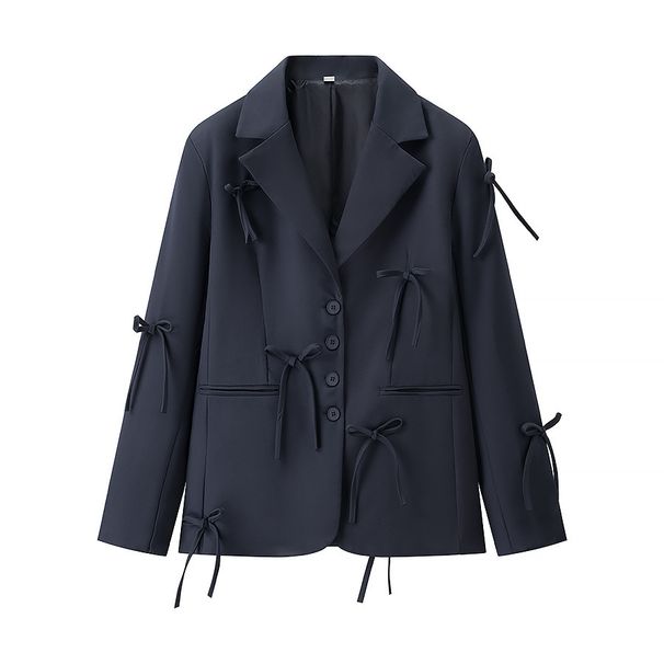 Women's Clothing Women's Fashion Casual Bow Decorated Suit Jacket Style Homme Clothing Stylish And Fashionable_ecoleips.com