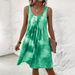 2025 European And American Cross-Border Spring/Summer New Sleeveless Tie-Dye Printed Fashion Dress_ecoleips.com