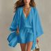 Women's Summer Casual Three Piece Set European American Style Loose Cotton Linen mid Length Cardigan Sleeveless Vest Shorts_ecoleips.com