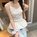 Summer New Style Pure And Desirable Self-made Light Ballet Lace Hem Camisole Women, Suitable For Single Wear Or_ecoleips.com