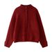Women's Alpaca Wool Sweater – Soft & Warm Crewneck Pullover With Half-Zip, Cozy Oversized Knit For Fall & Winter_ecoleips.com
