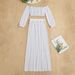 Women's Clothing Women's Two Piece Swimsuit Cover Up With Off-Shoulder Sleeves And High Slit Skirt For Formal & Casual_ecoleips.com