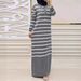 Women's Clothing Knitted Striped Long Fashionable And Elegant Dress_ecoleips.com
