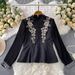 Regal Baroque Blouse & Mermaid Skirt Set – Hand-Embroidered Victorian Elegance | Black | Sizes S-4xl_ecoleips.com