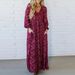 Women's Elegant Pleated Waist Big Swing Long Dress Casual Long-sleeved Vacation Dresses Sexy Deep V-neck Pullover Holiday Dress_ecoleips.com