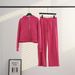 Women’s Scuba Full-Zip Hoodie & Jogger Set – Fleece-Lined Oversized Sweatsuit For Yoga, Gym & Lounge_ecoleips.com
