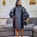 D3075 Independent Station 2022 Cross-Border Spring/Summer New Solid Color Puff Sleeve Loose Casual Plus Size European_ecoleips.com