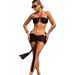 2025 Women's Sexy Three Piece Bikini Swimsuit European American Style Fashionable Cross Border Polyester Solid Color Swimwear_ecoleips.com