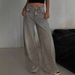 Cross-Border Style Spring And Autumn New American Retro Draped Jeans For Women High Waist Wide Leg Loose Straight Long_ecoleips.com