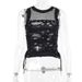 Subculture Women's Sexy Sheer Ripped Fabric Vest Trendy Dark Style Hot Girl Top CF23701_ecoleips.com