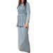 Distressed Denim Jacket & Skirt Set - Vintage Washed Two-Piece Outfit, Comfortable Polyester Blend For Casual & Streetwear Looks_ecoleips.com