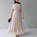 Minimalist Chiffon Blouse & Midi Skirt Set – Long Sleeve Office-To-Dinner Outfit (Black, Navy, Wine, Beige, Brown, Xs-Xxxl)_ecoleips.com