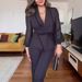 Women's Casual Chiffon Patchwork Small Blazer Straight Pants Suit For Women_ecoleips.com