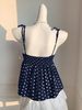 Women's Polka Dot Crop Cami With Spaghetti Straps And Flared Hem Polka Dot Camisole Babydoll Top Babydoll Tops Polkadot Top Cute_ecoleips.com