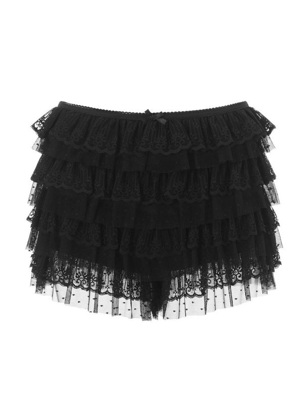 Women's Y2K Sexy Mesh Tiered Elastic Low Waist Shorts – Casual Beach Resort Summer Bottoms_ecoleips.com