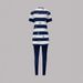 Breathable Striped T-Shirt With Side Slit & Comfort Trousers, Women's Casual Two-Piece Set For Spring Summer_ecoleips.com