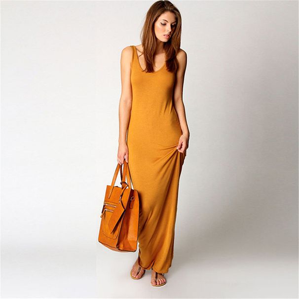 Women's Clothing Solid Color Sexy Nightclub One Step Vest Long Skirt Fashion Dress Wear Slim Fit Hip Skirt_ecoleips.com