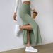 Voya 2026 Women's Elegant And Simple Half Skirt With High Waist And Side Slits, Slim Fit Long Skirt_ecoleips.com