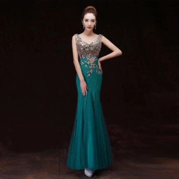 Women’s Clothing evening dress new summer wedding fishtail long lace bridesmaid dress banquet dress skirt slim women_ecoleips.com