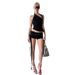 2026 European And American Summer New Fashion Design Niche Asymmetrical Slim Top Trendy Shorts Set Women's Clothing_ecoleips.com