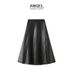 Leather Midi For Women 2025 Autumn Winter High Waist Elegant Mid-Length A-Line Pencil Skirt Q801_ecoleips.com