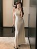 Pearls Decorated Women Round Neck Sleeveless Splicing Knitted Sweater Dress Elegant Or Short Knitted 2025 Spring New Women P8QA_ecoleips.com