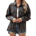 2025 Autumn Winter New Turn-down Collar Pocket Loose Long Sleeve Plaid Shirt For Women_ecoleips.com