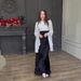 Women's Clothing Autumn Spliced Organza Large Swing Sleeves Long Satin Slim Dress_ecoleips.com