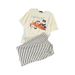 Women's Clothing Short Sleeve Round Neck Two Piece Set New Striped Wide Leg Pants Mopping Pants_ecoleips.com