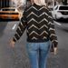 European American Cross-border 2026 Autumn And Winter New Women's Serrated Gold-embossed Print Zip-up Bomber Jacket_ecoleips.com