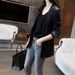 Women's Velvet Blazer Slim Fit Smoky Gray Formal Casual Jacket Style Tailored Office Suit_ecoleips.com