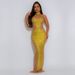Sheer Mesh Bodycon Dress With Crystal Embroidery – High Neck Sleeveless Evening Gown_ecoleips.com
