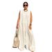 Spring/Summer Women's Casual Wide Leg Jumpsuit Solid Color Independent Website European And American Style 2025_ecoleips.com