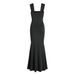 Voya Women's 2026 Hot-selling Bodycon Square-neck Tank Dress, Sexy, Slim-fit, Slimming, Long Mermaid Dress_ecoleips.com